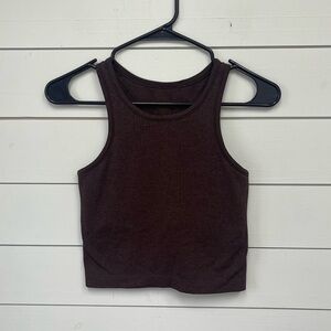 Lululemon ebb to street brown tank top cropped women's size 4